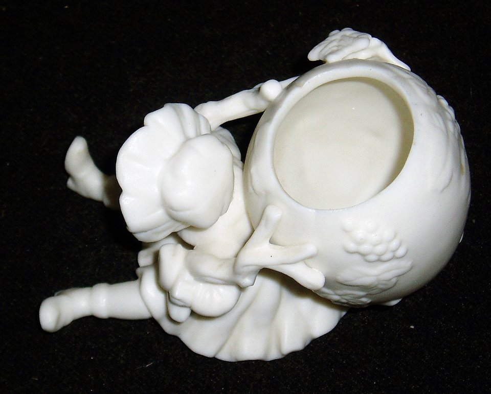 Girl with Egg Basket, Porcelain Bisque Figurine, Ardalt