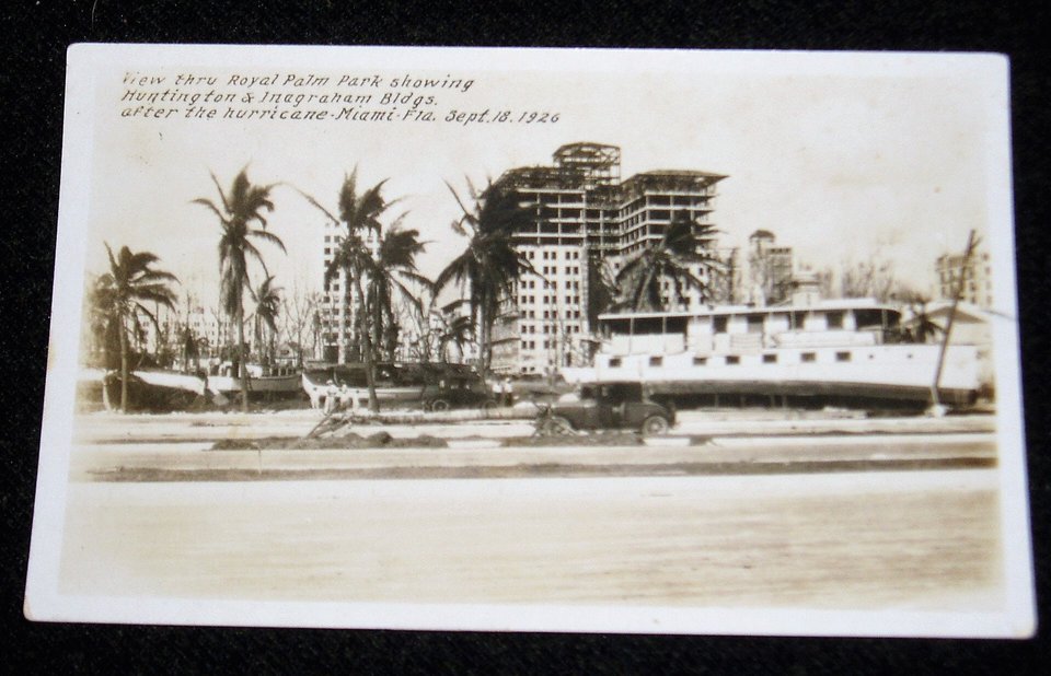 RPPC Real Photo Postcard, Miami Hurricane, Sept 18, 1926