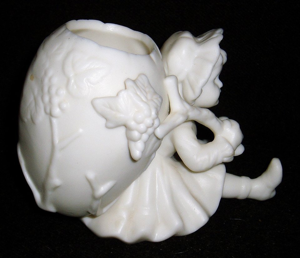 Girl with Egg Basket, Porcelain Bisque Figurine, Ardalt