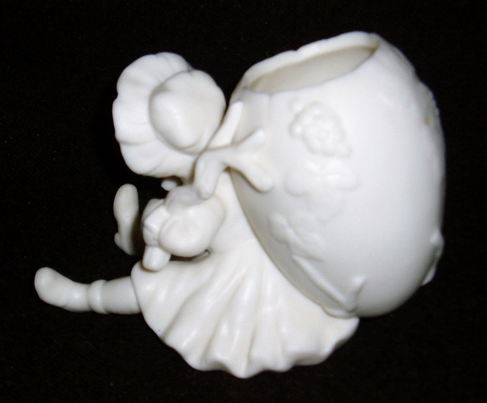 Girl with Egg Basket, Porcelain Bisque Figurine, Ardalt