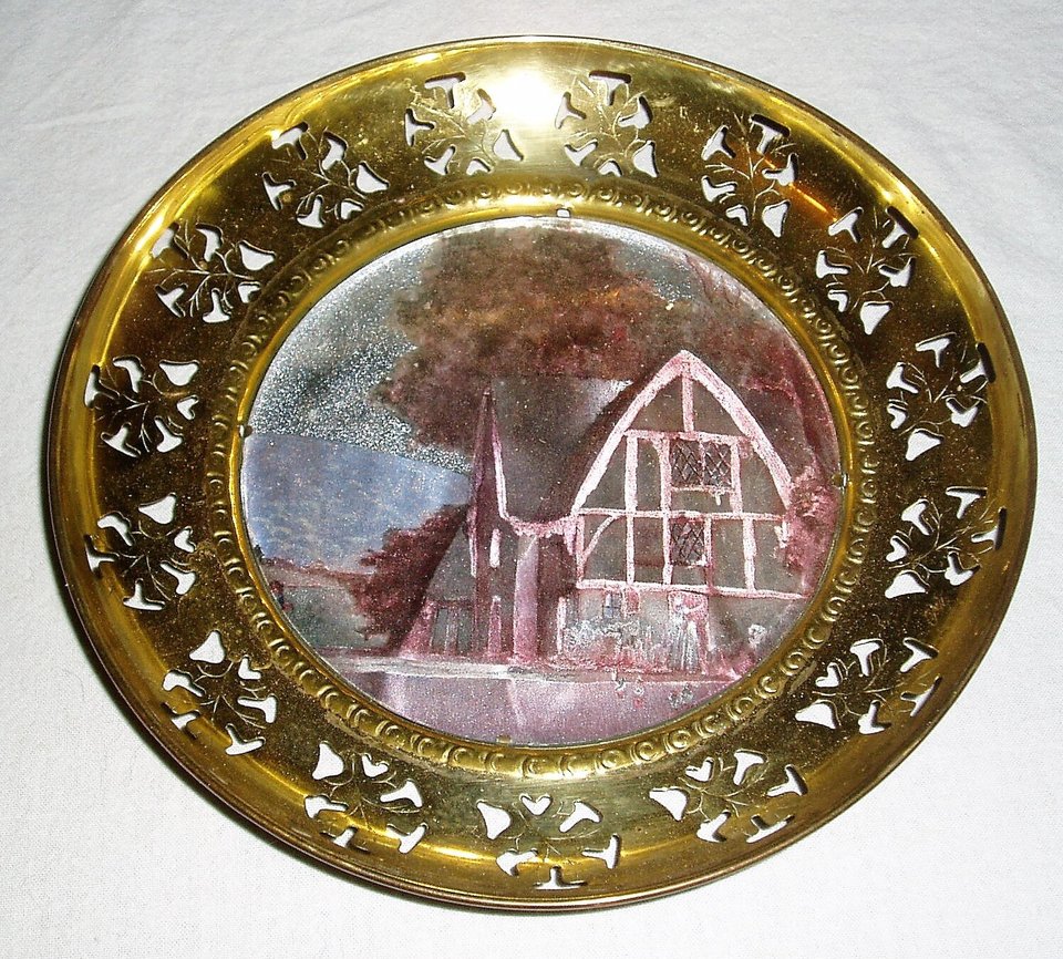 Brass Pierced Plates, Foil Pictures, Wall Hangings, England