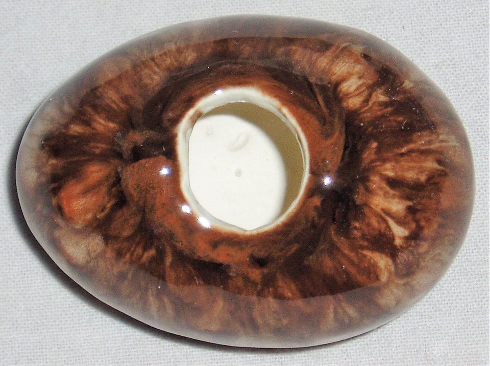 Ceramic Egg, White with Brown Swirls, For Home and Holiday Decorating, Second Egg Ships Free