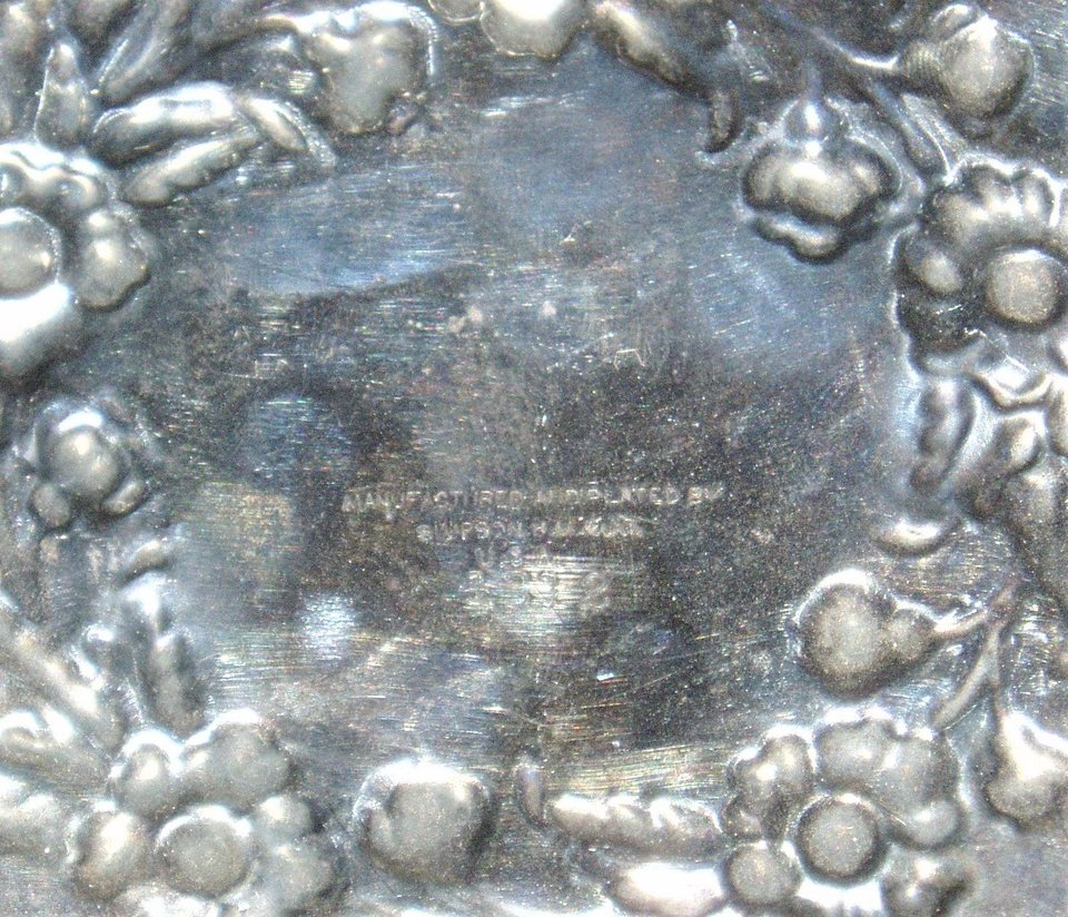 Victorian Bridal Serving Plate, Floral Design, "S" Monogram