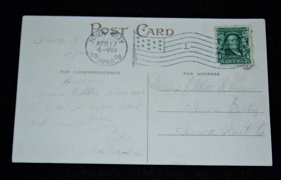 Antique Postcard, Pretty Woman, Purple Dress, 2nd Card Ships Free