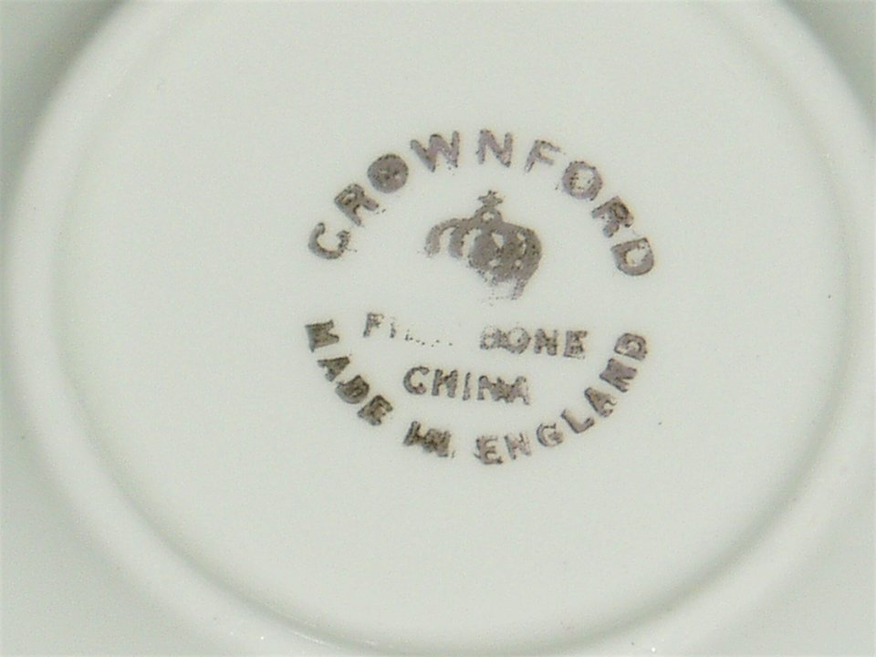Cup & Saucer, Crownford, Lavendar and Yellow Floral Pattern, England Bone China