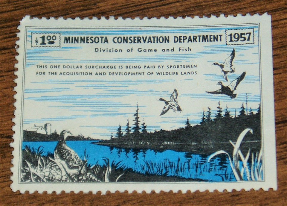 Minnesota Surcharge Duck Stamp, 1957, Scott #MN A1, 2nd Stamp Ships Free