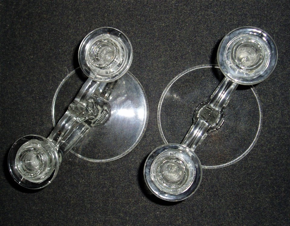 Pair, Indiana Glass 2-Lite Candlestick, No. 370