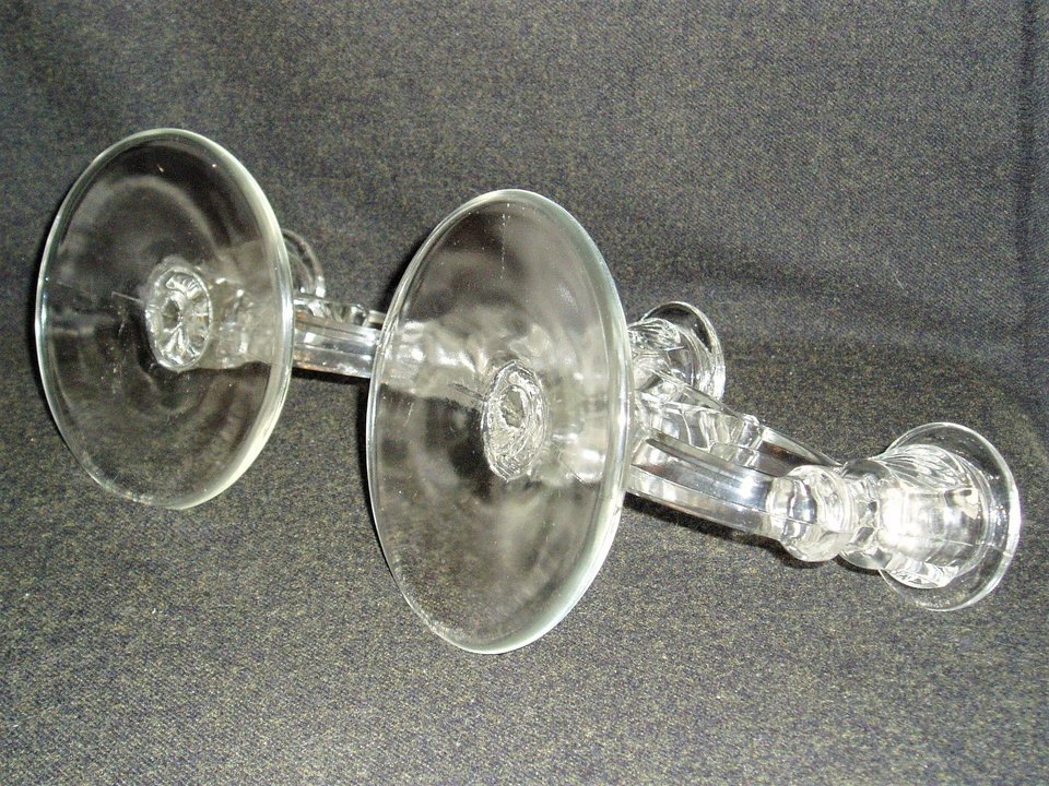 Pair, Indiana Glass 2-Lite Candlestick, No. 370