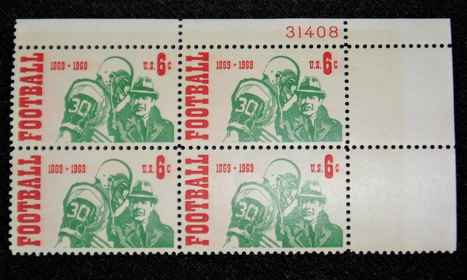 Postage Stamps, Scott Catalog 1381-2, Baseball Football, Plate Blocks, Add. Stamps Ship Free