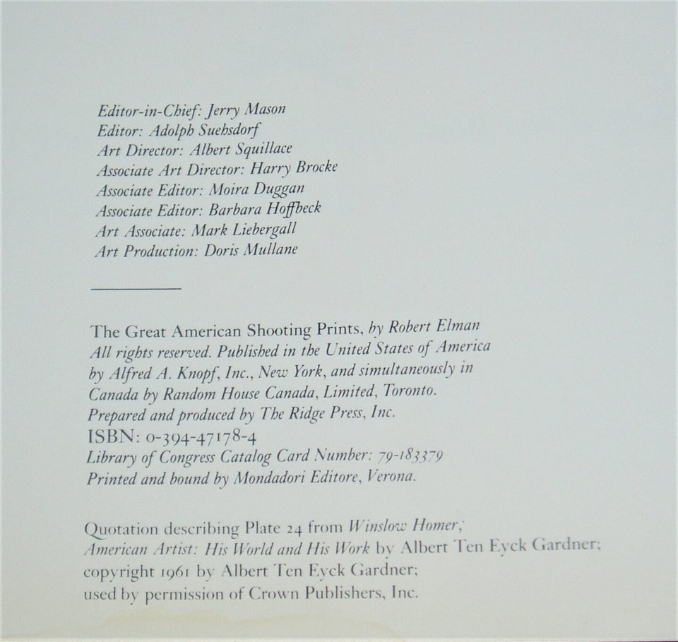 The Great American Shooting Prints, Coffee Table Book