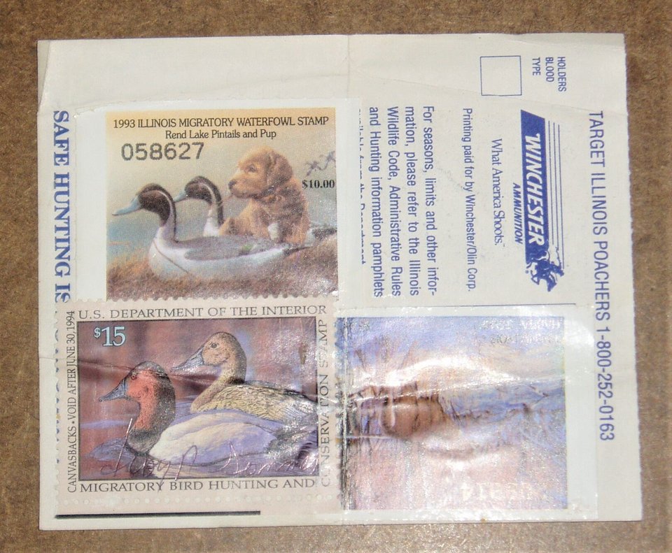 Illinois Resident Hunting License, 1993, 2nd Item Ships Free