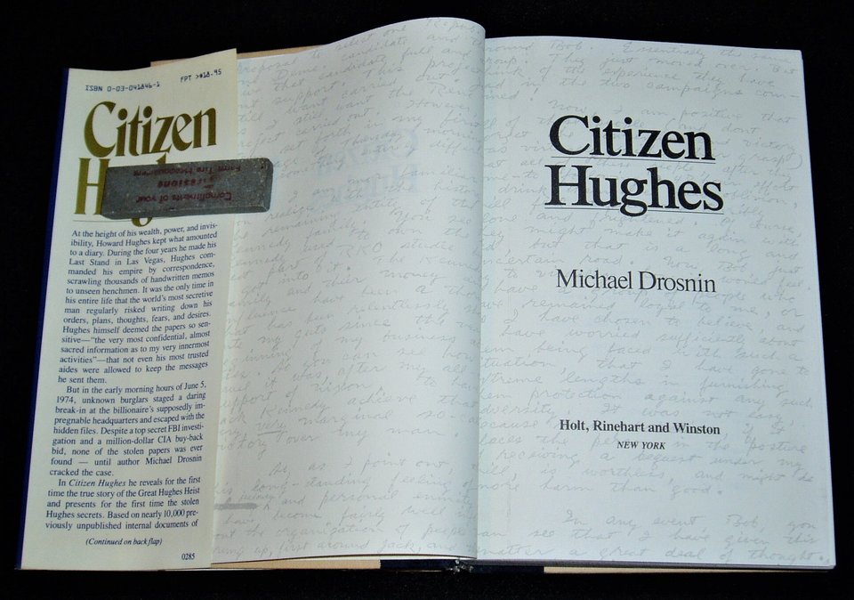 First Edition, Citizen Hughes, Michael Drosnin, 1985, Corruption in Politics
