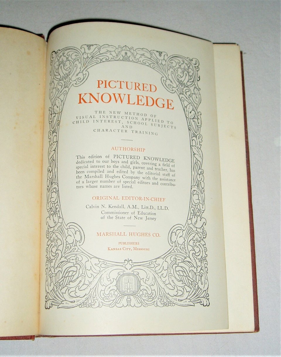 Pictured Knowledge, 1936, Ornate Embossed Cover