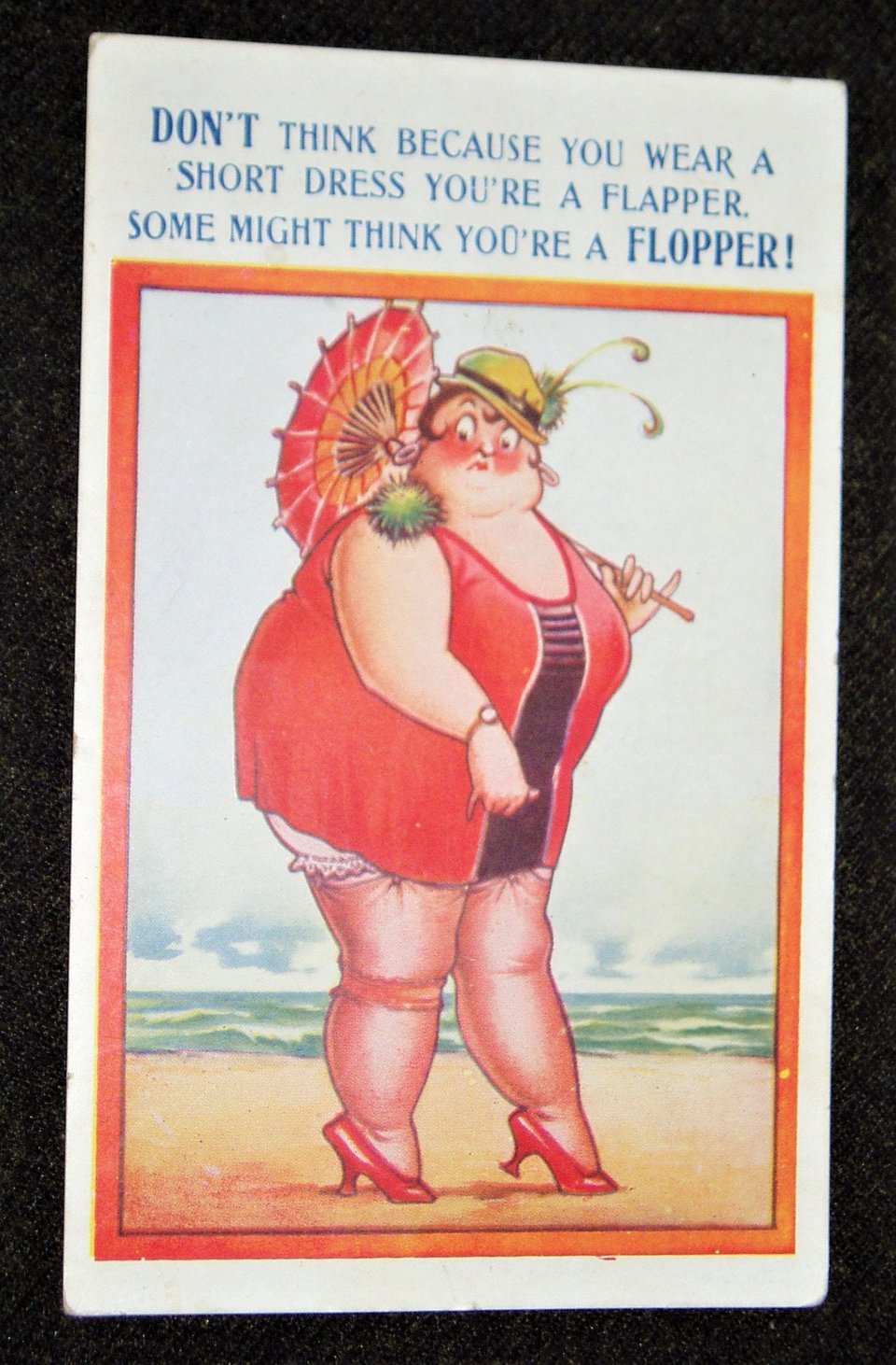 Postcard Bamroth Comics, 1453, Flapper Flopper, Add. Cards Ship Free