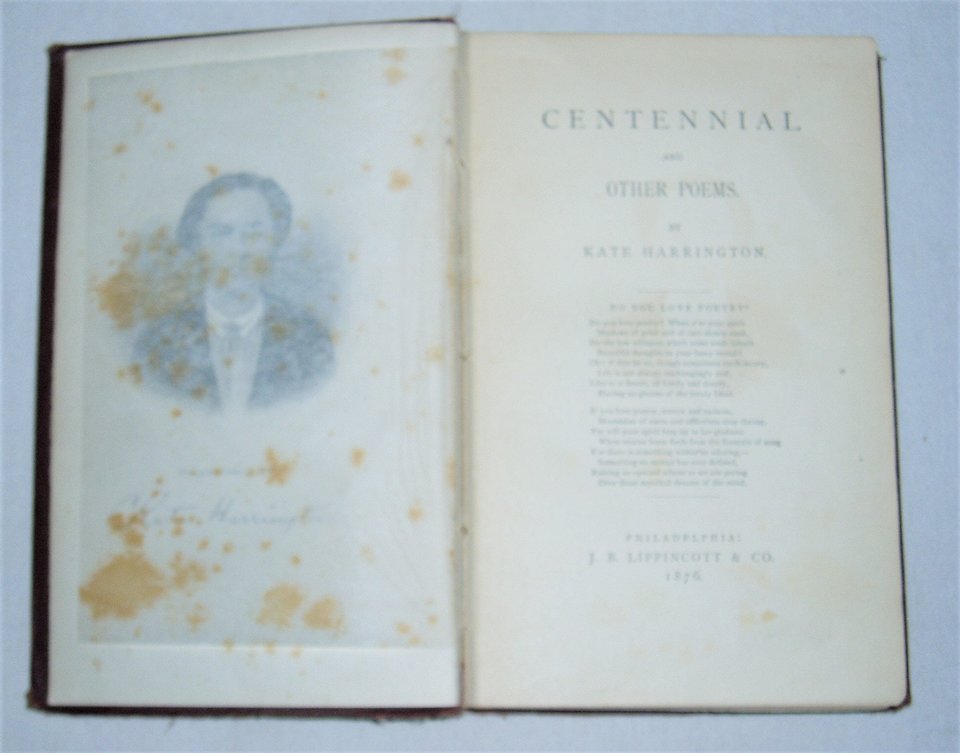 First Edition Book,1876, Centennial and Other Poems by Kate Harrington