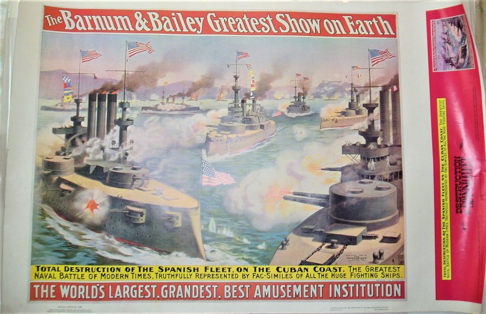 Barnum & Bailey Poster, Destruction of the Spanish Fleet