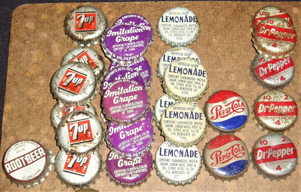 Bottle Cap Collection, 69 Caps, 21 Different