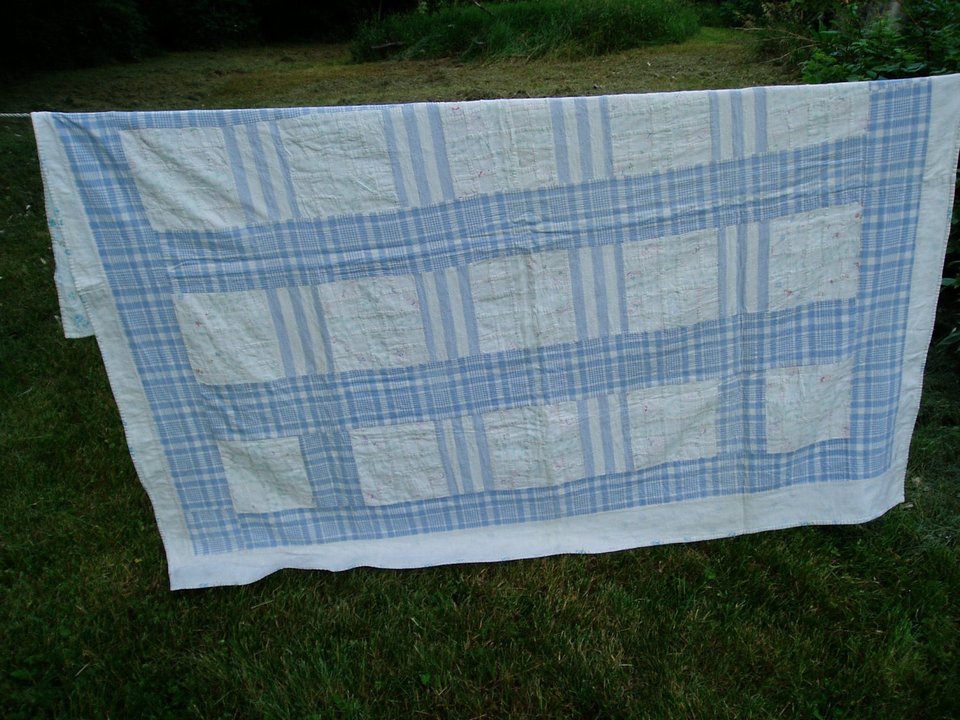 Vintage Child's Quilt, Hand-Stitched