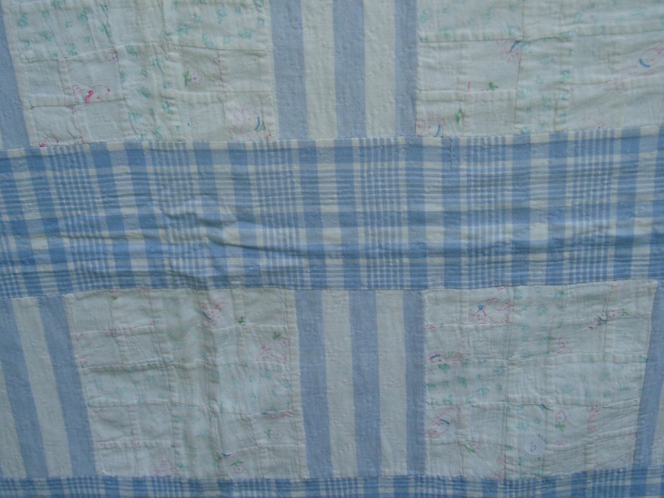 Vintage Child's Quilt, Hand-Stitched