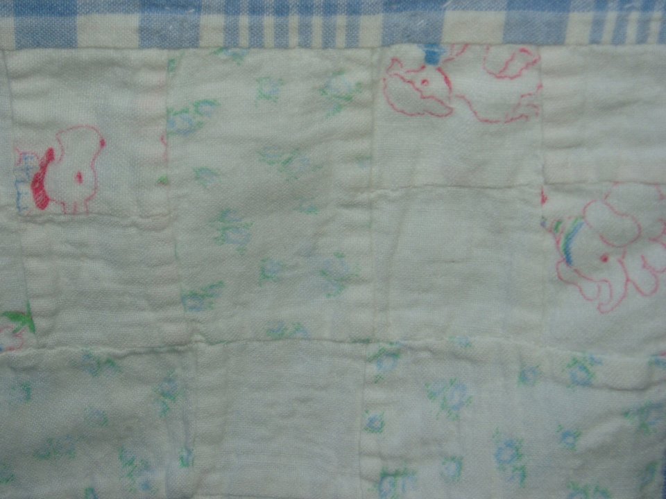 Vintage Child's Quilt, Hand-Stitched