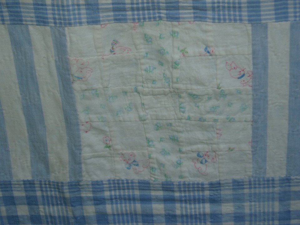 Vintage Child's Quilt, Hand-Stitched