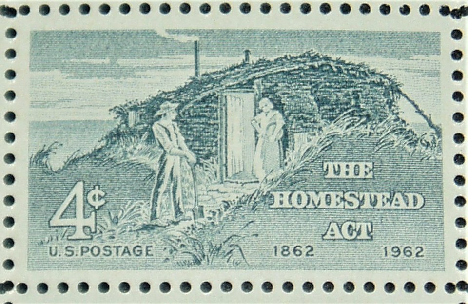 Mint 4c Stamp Sheet, Homestead Act, Scott Catalog #1198 x 50 Stamps