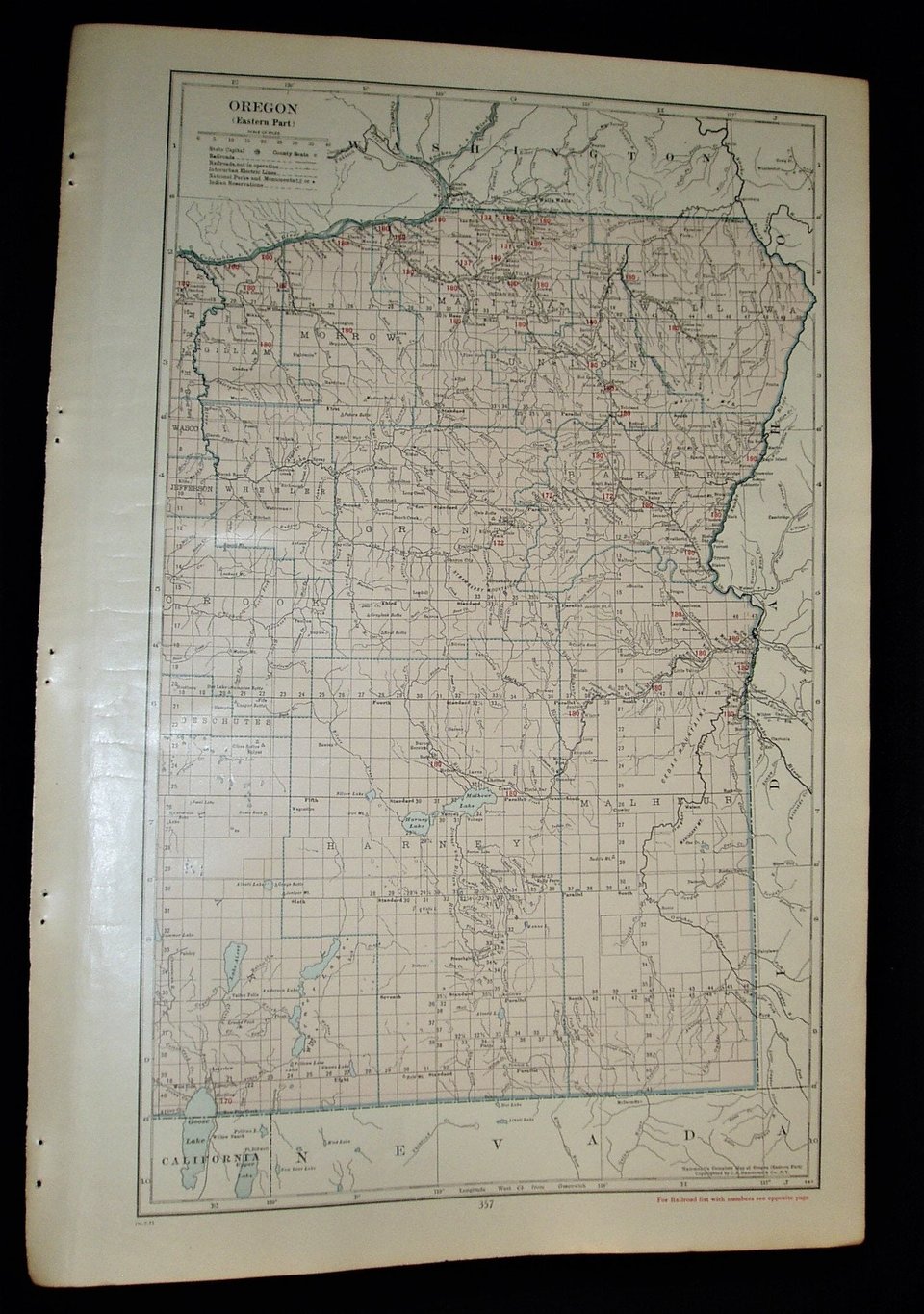 Map Page, Oregon, 1932, Large 13.5" by 19.75" 2 Full Pages
