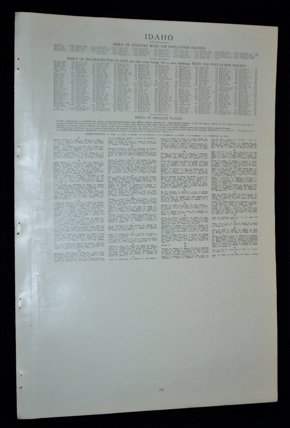 Map Page, Idaho, 1932, Large 13.5" by 19.75"
