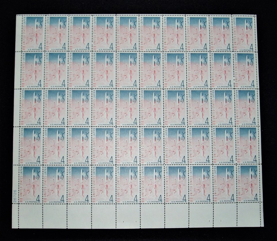 Mint 4c Stamp Sheet, Japan Treaty, Scott Catalog #1158 x 50 Stamps
