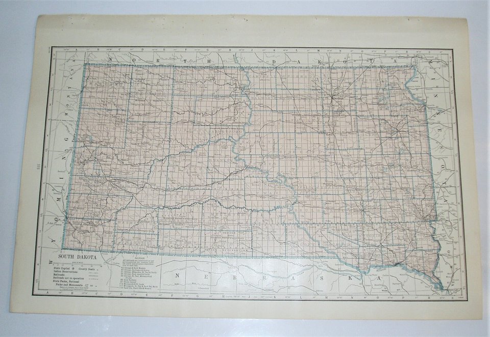 Map Page, South Dakota, 1932, Large 13.5" by 19.75"