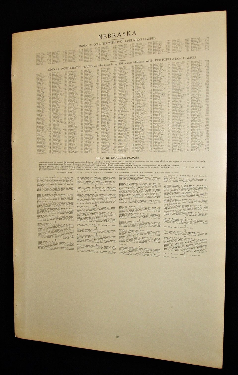 Map Page, Nebraska, 1932, Large 13.5" by 19.75"
