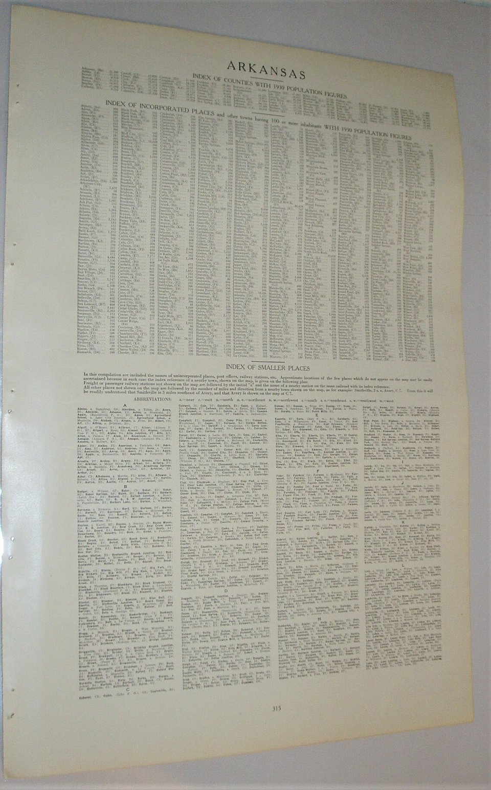 Map Page, Arkansas, 1932, Large 13.5" by 19.75" 2 Full Pages