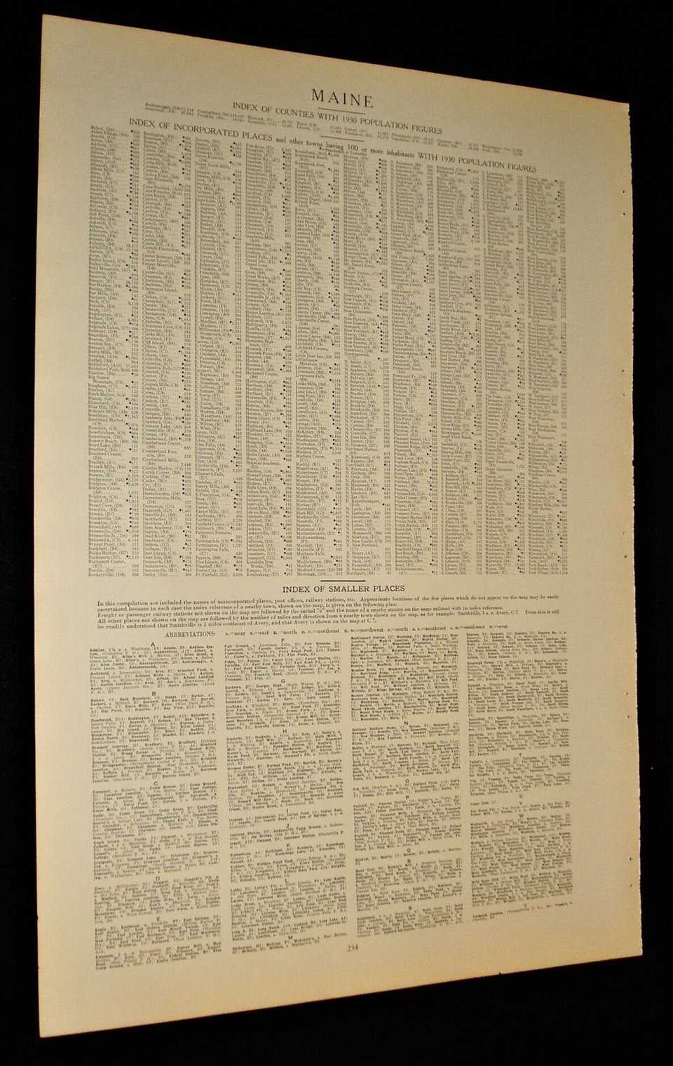 Vintage Map Atlas Page, Maine, 1932, Large 13.5" by 19.75"
