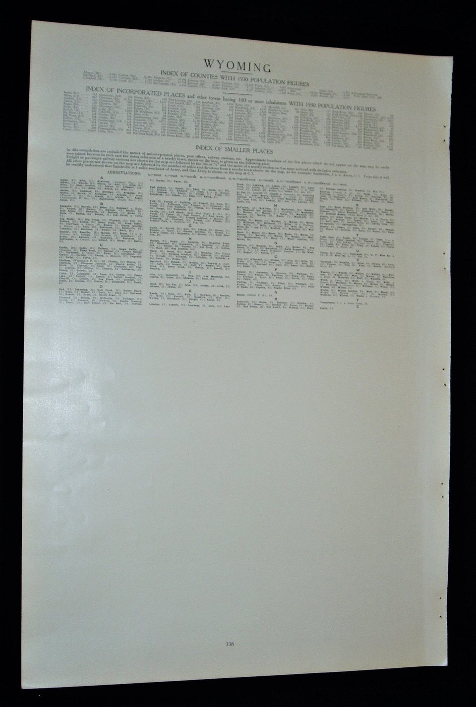 Map Page, Wyoming, 1932, Large 13.5" by 19.75"