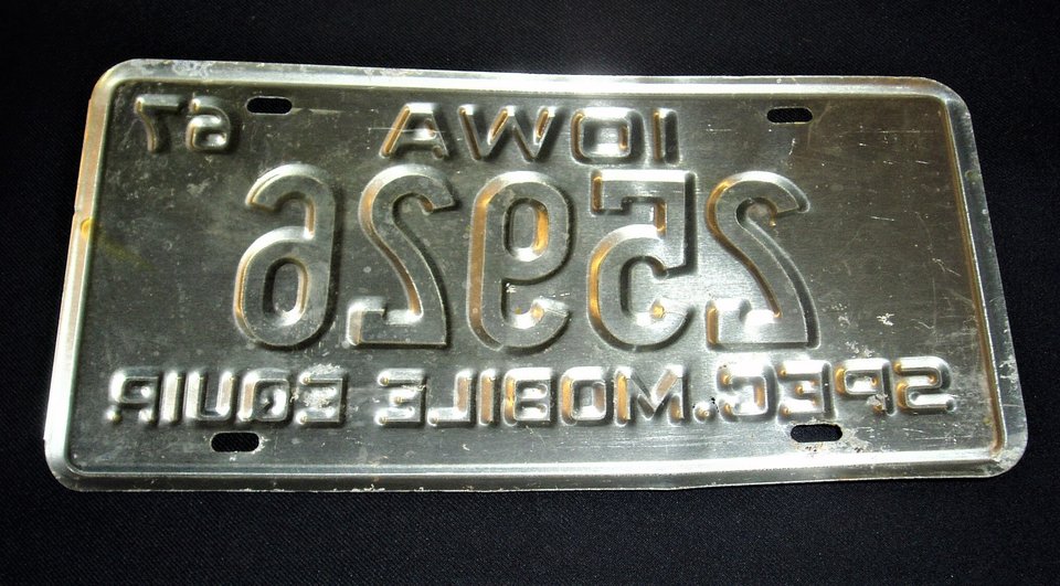License Plate, Iowa 1967, Special Mobile Equipment