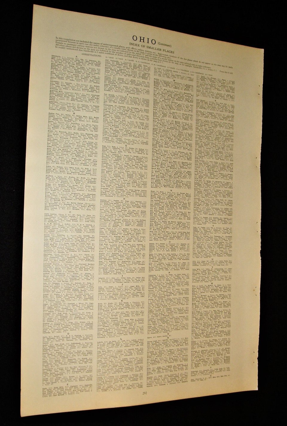 Map Page, Ohio, 1932, Large 13.5" by 19.75" 2 Full Pages