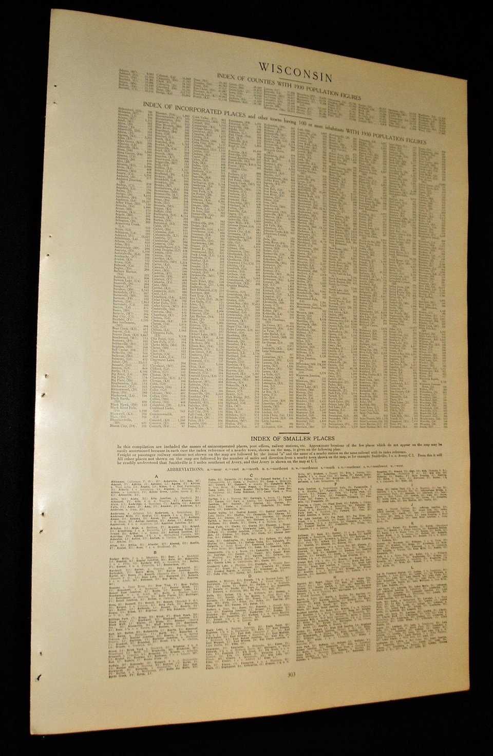 Map Page, Wisconsin, 1932, Large 13.5" by 19.75" 2 Full Pages