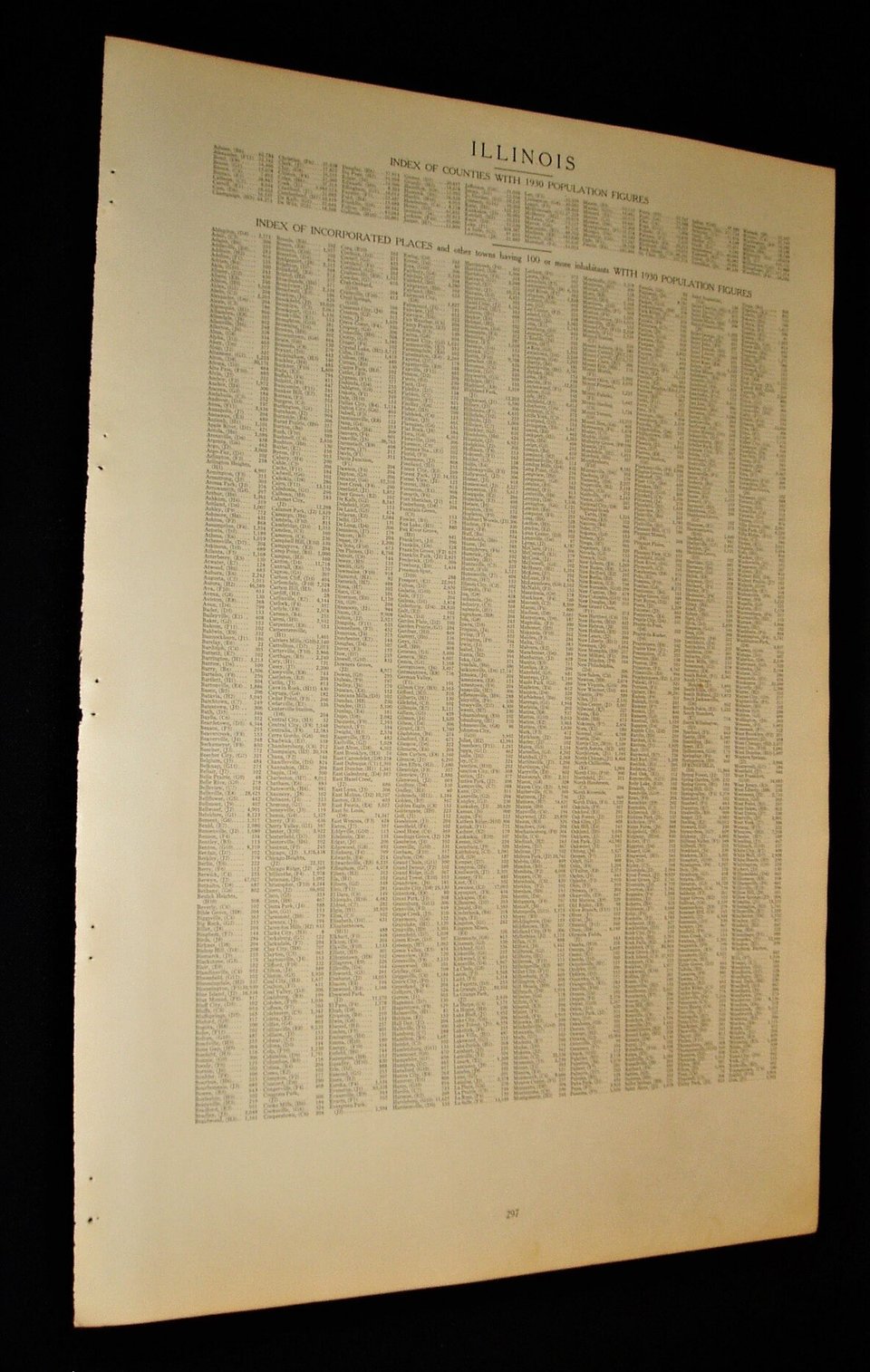 Map Page, Illinois, 1932, Large 13.5" by 19.75"