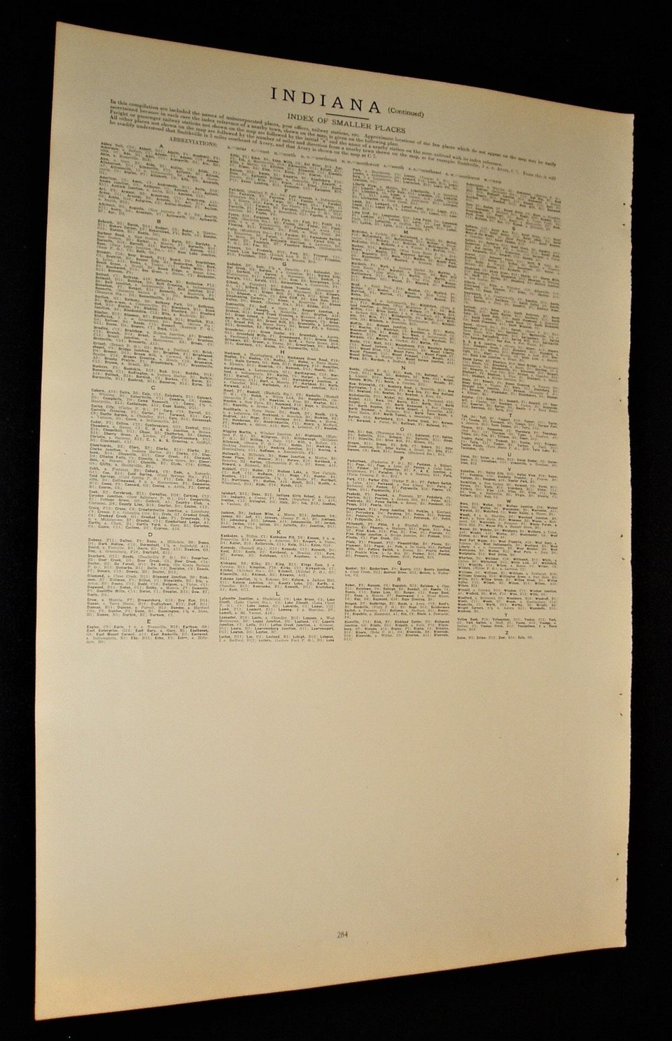 Map Page, Indiana, 1932, Large 13.5" by 19.75"
