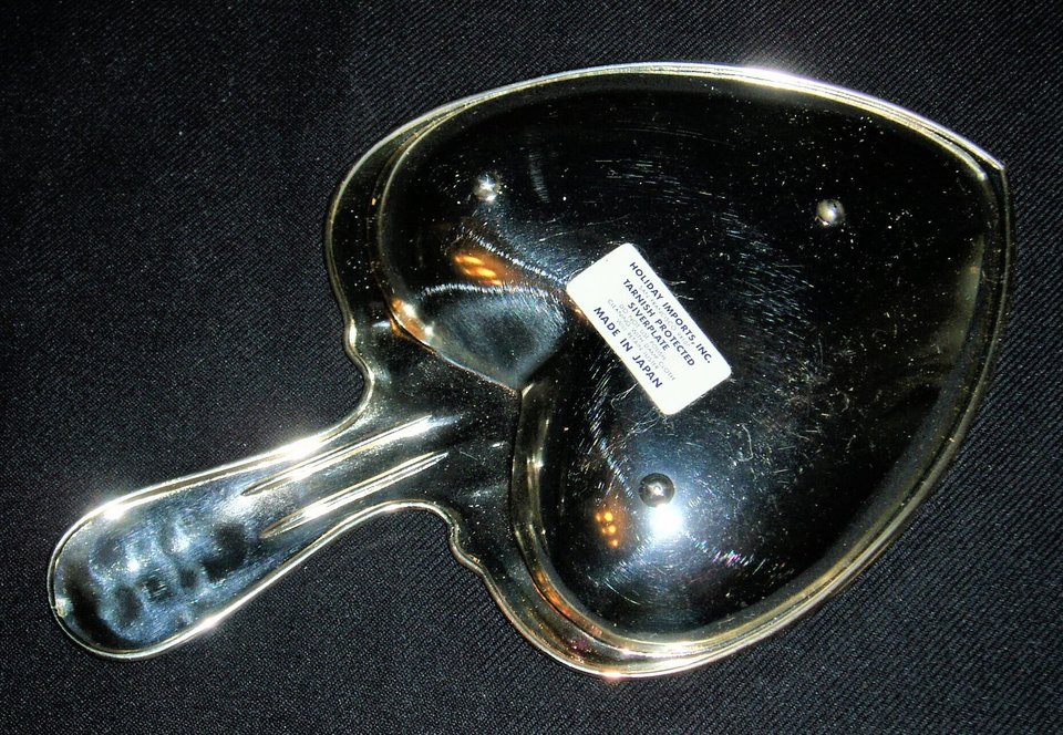 Silverplate Trinket Tray, Heart Shaped, New Old Stock