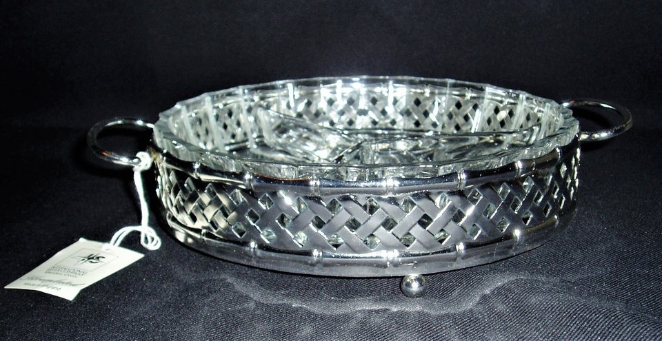 Relish Tray in Carrier, International Silver Co.,  New Old Stock