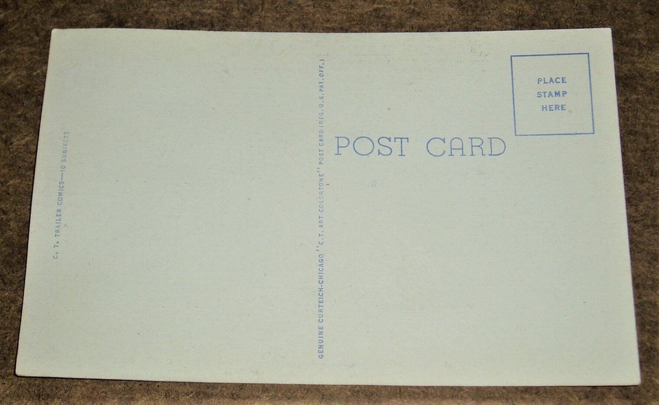 Vintage Postcard "I Like It Here", Cartoon 1940's Humor, Outhouse, 2nd Card Ships Free