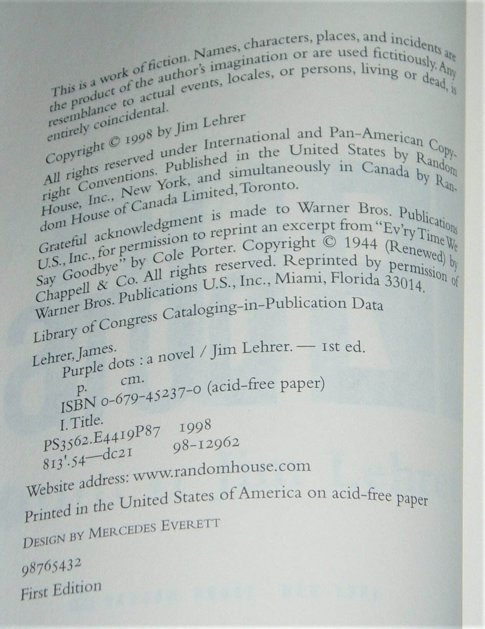 First Edition, Purple Dots, Jim Lehrer, Political Espionage, Vintage Book