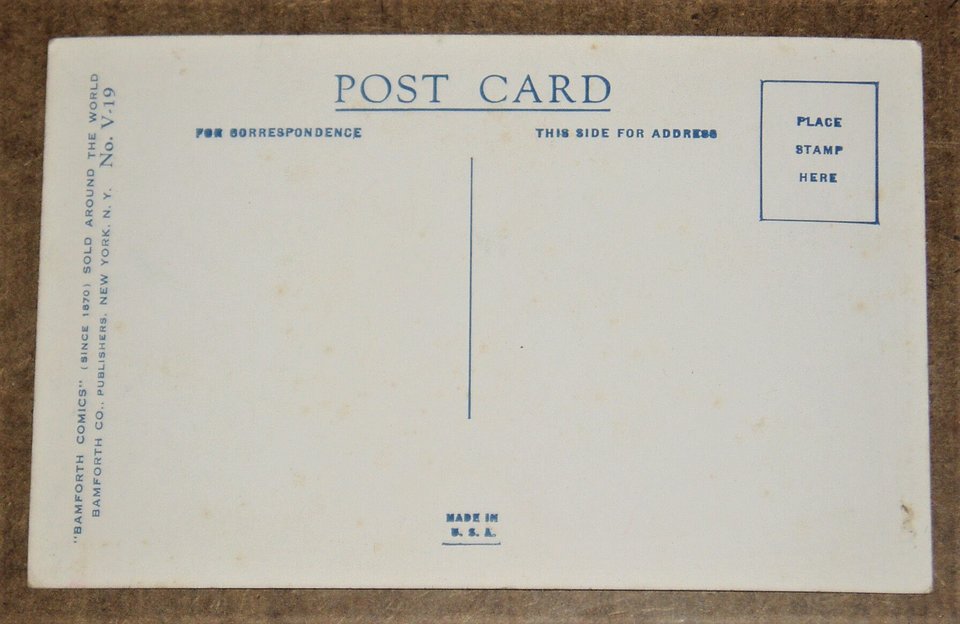 Antique Postcard, Humor, Bamforth V-19, 2nd Card Ships Free