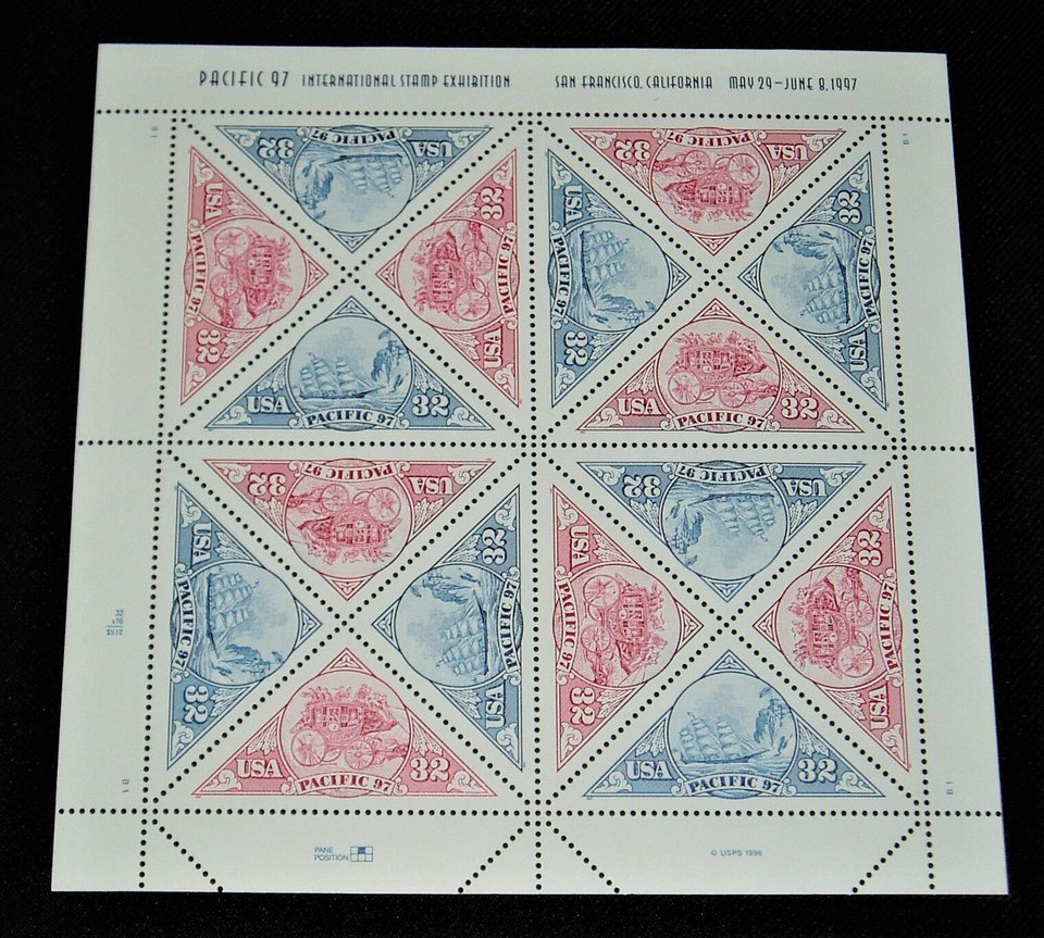 Commemorative Postage Stamps, Pacific '97 Scott Catalog #3130-31 x 16 Stamps