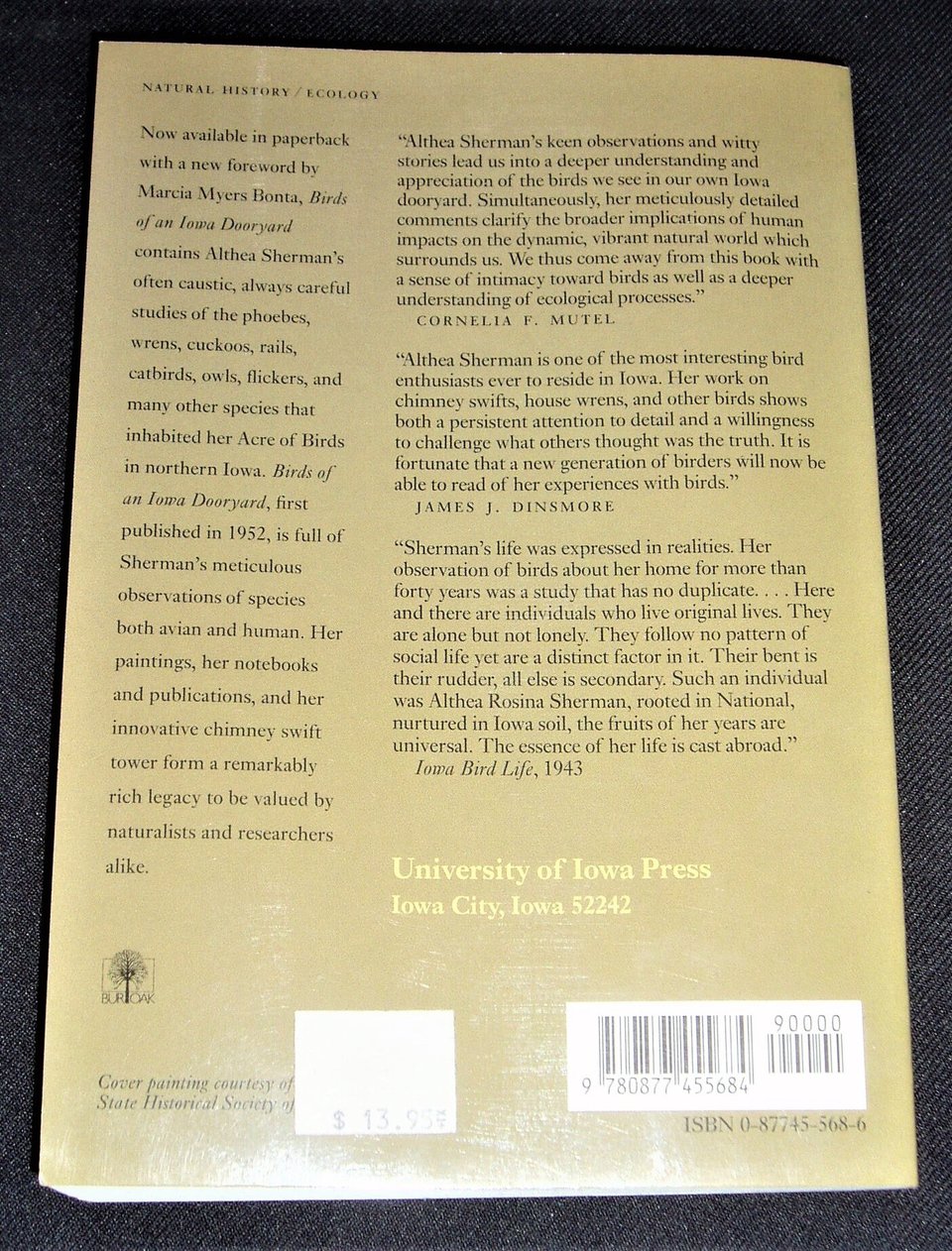 Nature Book, Birds of an Iowa Dooryard, Althea R Sherman