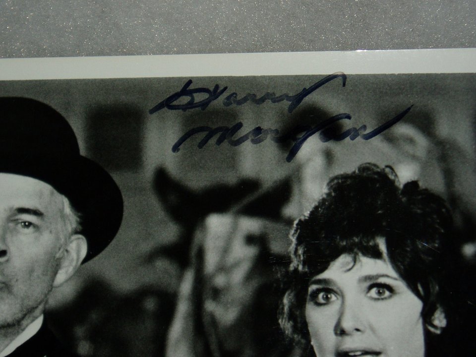 Rare Double Autograph, Signed Picture, Harry Morgan & Suzanne Pleshette, COA, 1970's