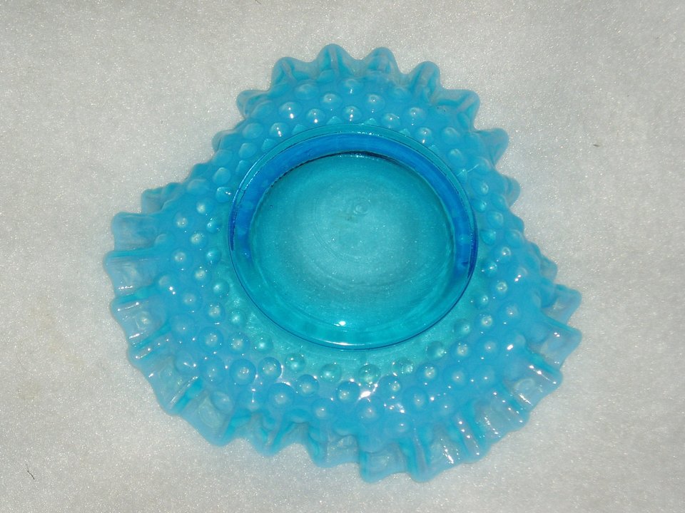 Fenton Blue Opalescent Hobnail Candy Dish or Bon Bon