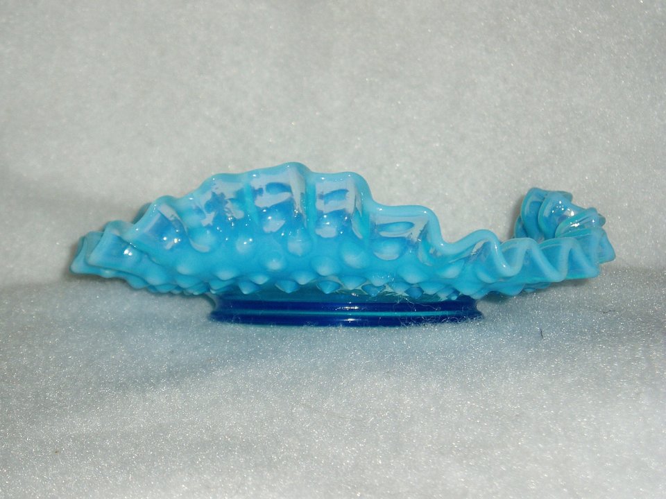 Fenton Blue Opalescent Hobnail Candy Dish or Bon Bon