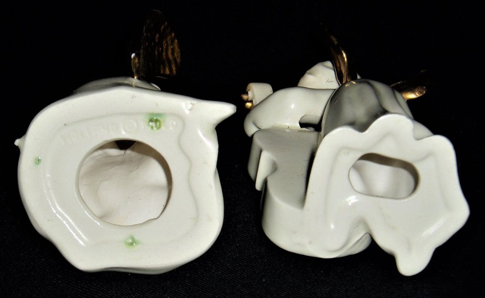 Angel Musicians Pair, Holland Mold, Gilded White